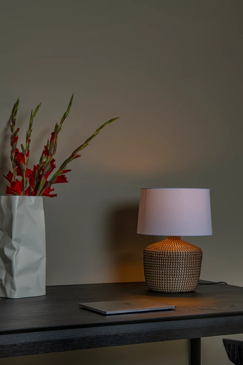 Lucide AMBALA - Lámpara de mesa - Ø 45 cm - 1xE27 - Natural | Premium - ambiente 1